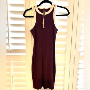 SKIMS Soft Lounge Ringer Tank Mini Dress in Maroon